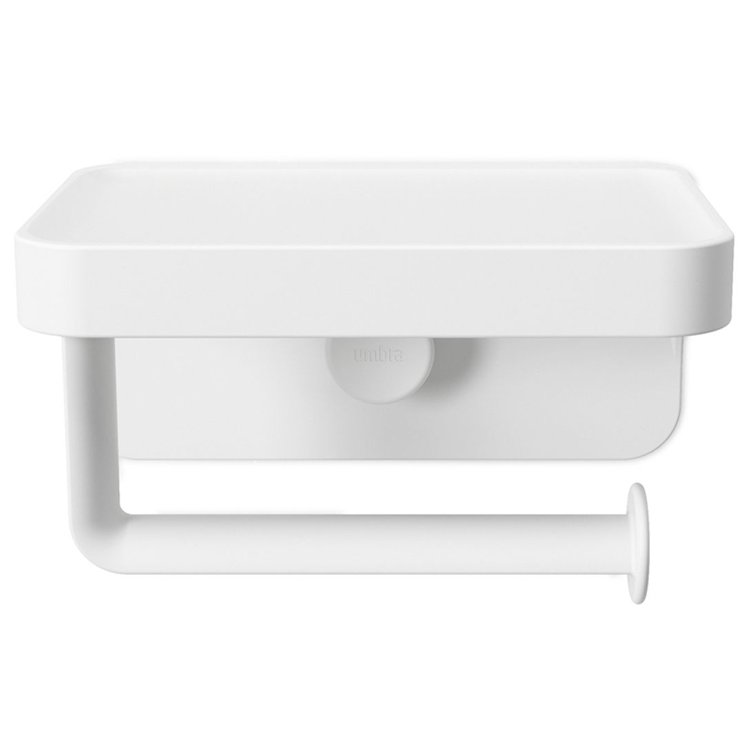 Держатель для туалетной бумаги с полочкой Flex Держатель для туалетной бумаги с полочкой Flex