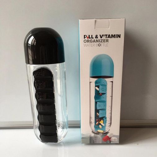 Бутылка с таблетницей Pill&Vitamin Organizer (Черный) Бутылка с таблетницей Pill&Vitamin Organizer (Черный)