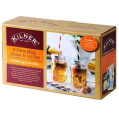 Набор из 2-х кружек и 4-х трубочек Kilner