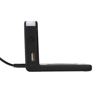 Часы настольные с беспроводным зарядным устройством Pitstop (черный)