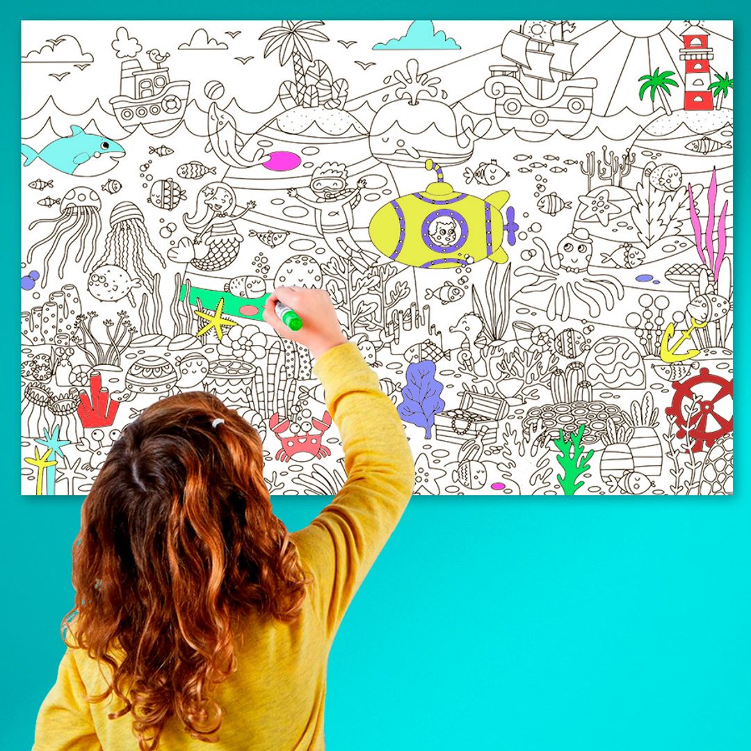 Большая детская раскраска Море Большая детская раскраска Море