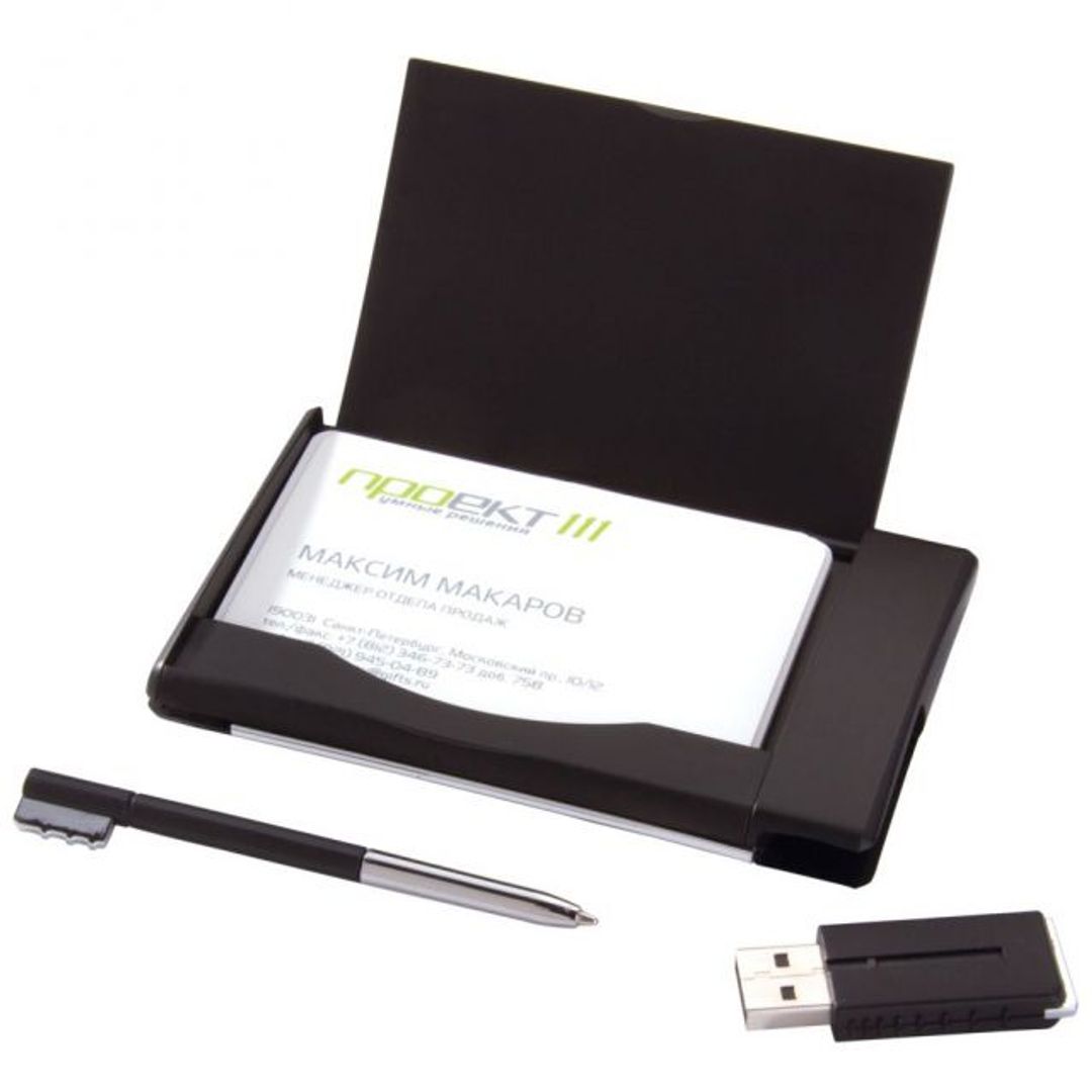 Флешка Футляр для визиток с ручкой 8 Гб Флешка Футляр для визиток с ручкой 8 Гб