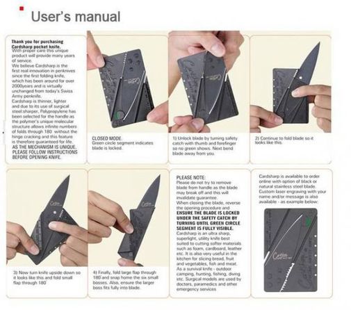 Нож Кредитка CardSharp Инструкция