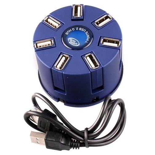 Круглый USB Хаб 7 портов Синий Круглый USB Хаб 7 портов Синий