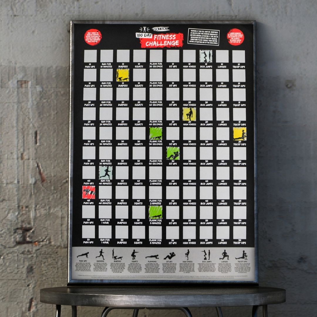 Скретч-постер Челлендж 100 дней фитнеса Скретч-постер Челлендж 100 дней фитнеса