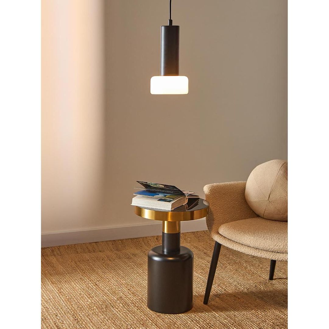 Светильник подвесной Fungus, 15х25 см, белый/черный