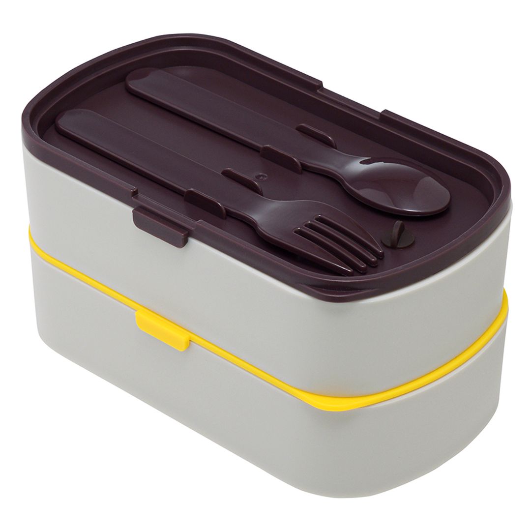 Ланч-бокс с приборами Food Time серый (1 л) Ланч-бокс с приборами Food Time серый (1 л)