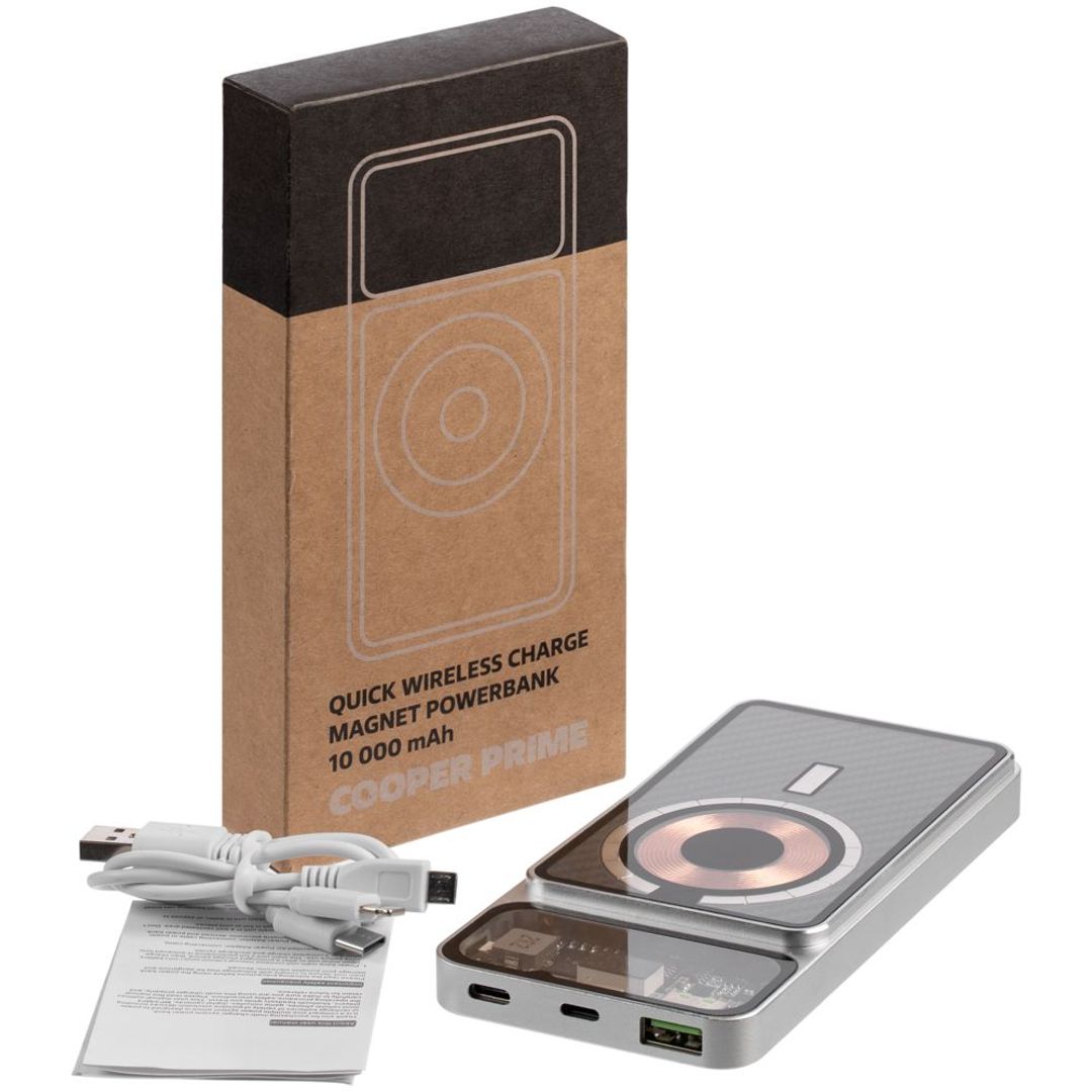 Магнитный беспроводной аккумулятор Cooper Prime 10000 мАч (Серебристый) Магнитный беспроводной аккумулятор Cooper Prime 10000 мАч (Серебристый)