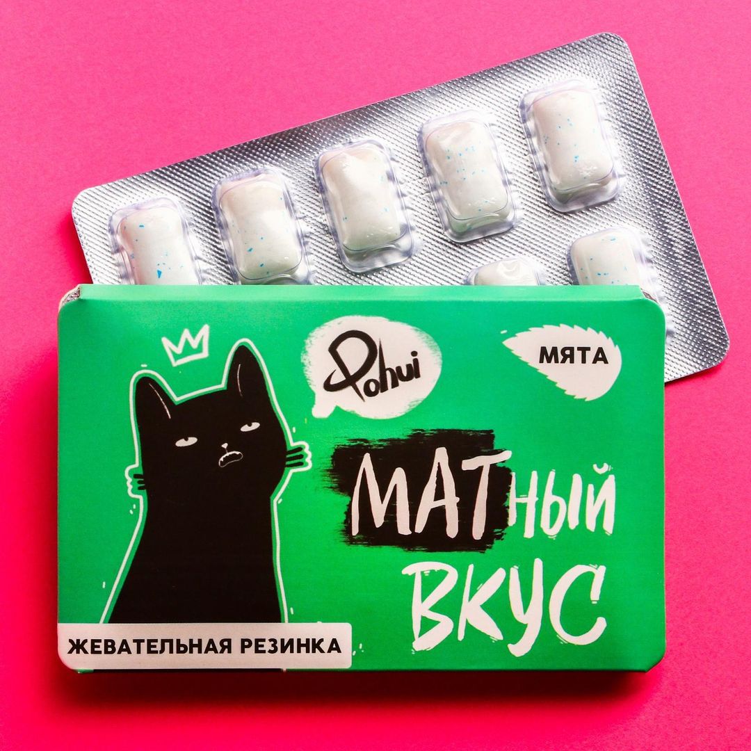 Жевательная резинка Матный вкус (мята) Жевательная резинка Матный вкус (мята)