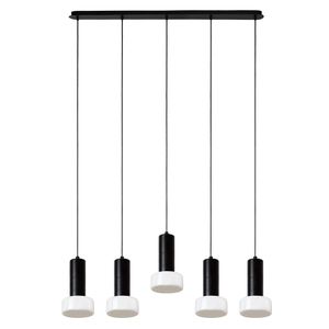 Светильник подвесной каскадный Fungus, 15х25 см, 5 плафонов, белый/черный Светильник подвесной каскадный Fungus, 15х25 см, 5 плафонов, белый/черный