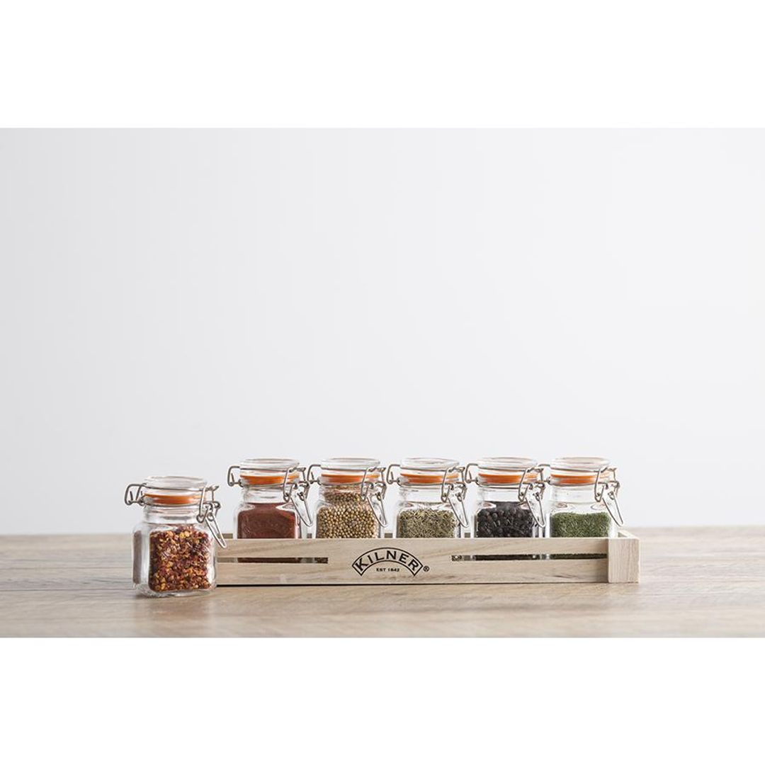 Набор из 6 баночек для специй на подставке Kilner