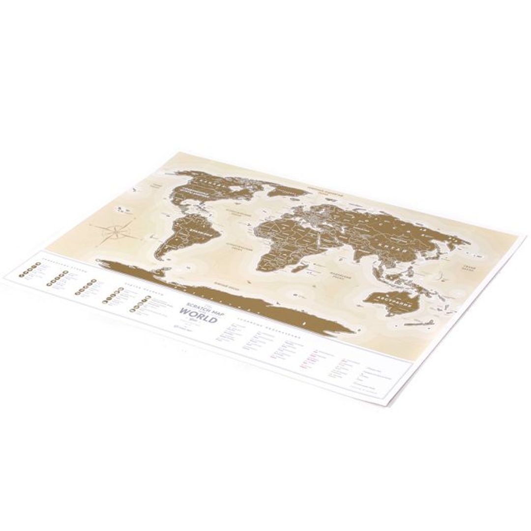 Скретч-карта мира Gold (на русском)