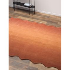 Ковер из шерсти Over Horizon терракотового цвета из коллекции Trendy Ruffles, 120x180 см