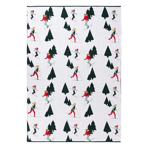 Плед из хлопка с новогодним рисунком Let's Ski из коллекции New Year Essential (130x180 см)