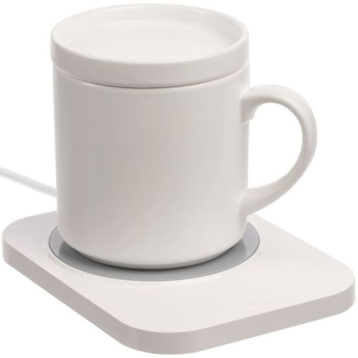 Кружка с подогревом и беспроводной зарядкой Dual Base Plus (Белая)