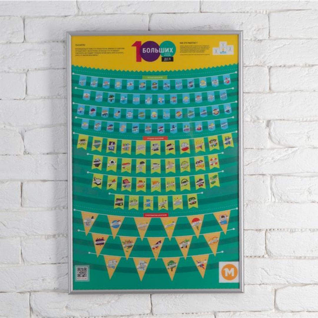Мотивационный скретч-постер 100 больших дел Мотивационный скретч-постер 100 больших дел