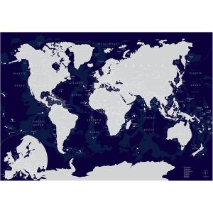 Скретч-карта мира Afi Design Blue (84х60 см, на английском)