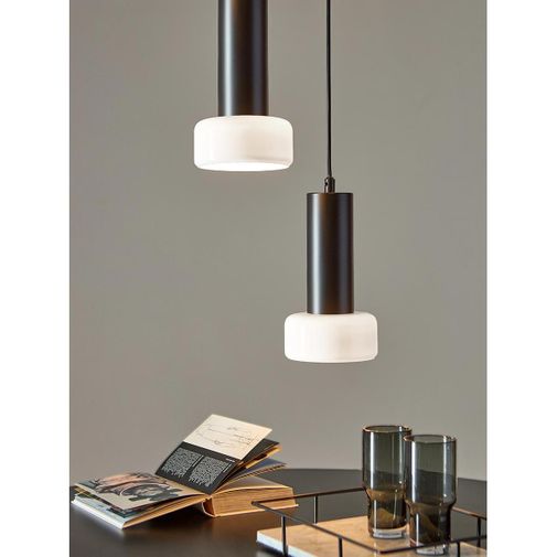 Светильник подвесной каскадный Fungus, 15х25 см, 3 плафона, белый/черный