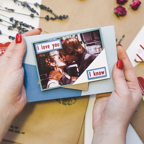 Открытка Star Wars Хан Соло и принцесса Лея