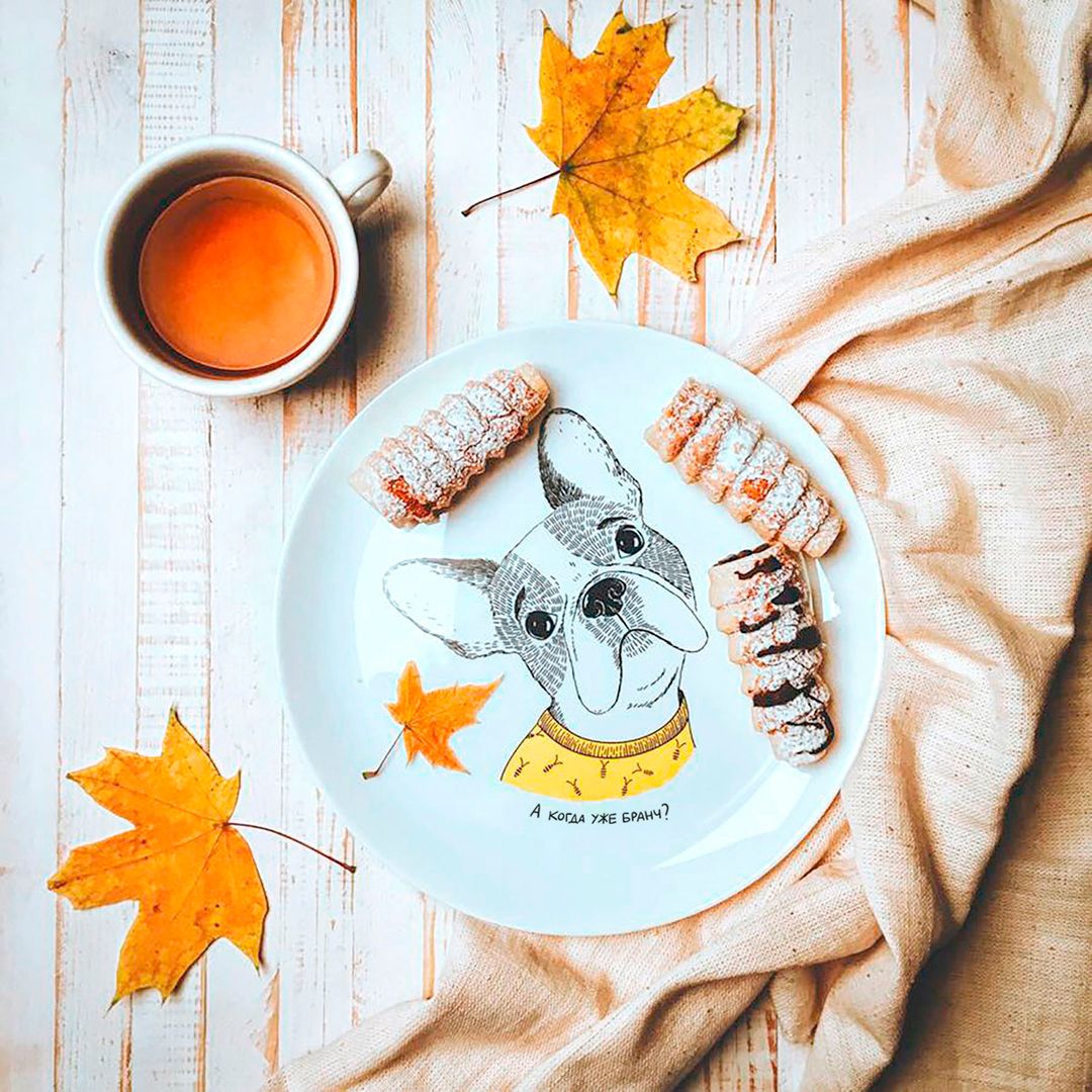 Тарелка Французский бульдог А когда бранч? Тарелка Французский бульдог А когда бранч?