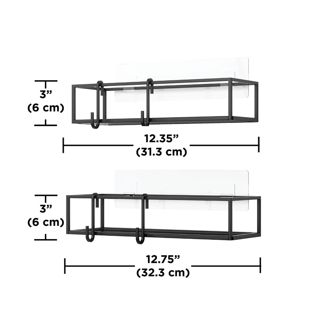 Набор из 2-х полок для ванной Cubiko (Черные)