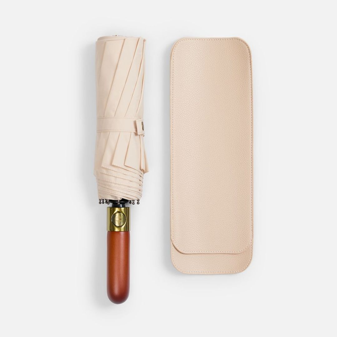 Зонт складной Cloudburst в подарочной упаковке (бежевый) Зонт складной Cloudburst в подарочной упаковке (бежевый)