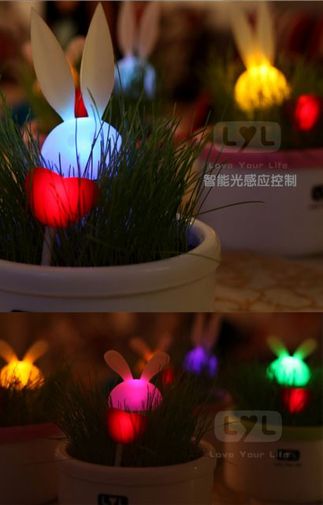 Ночник-горшок с сердечком и кроликом Ночник-горшок с сердечком и кроликом