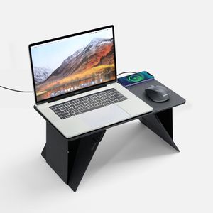 Складной стол для ноутбука с беспроводной зарядкой Kickstand Table (серый) Складной стол для ноутбука с беспроводной зарядкой Kickstand Table (серый)