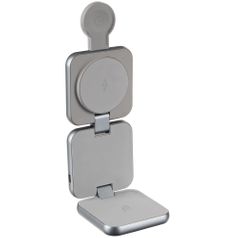 Складная станция беспроводной зарядки Terza (серебристый)