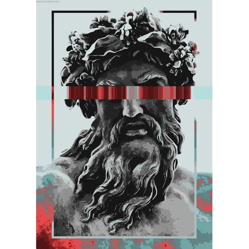 Картина по номерам Зевс глитч (40х60 см)