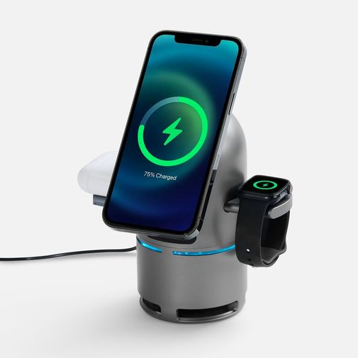 Bluetooth-колонка с беспроводной зарядкой Droid (серый)