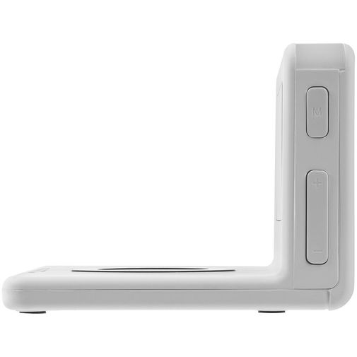 Часы настольные с беспроводным зарядным устройством Pitstop (белый)