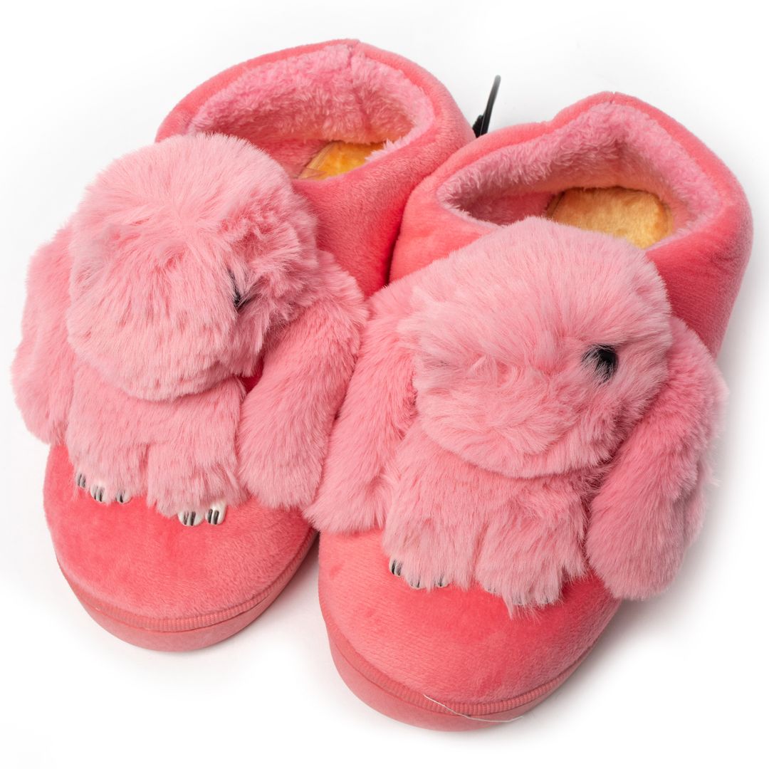 Тапочки с подогревом от USB Розовые кролики