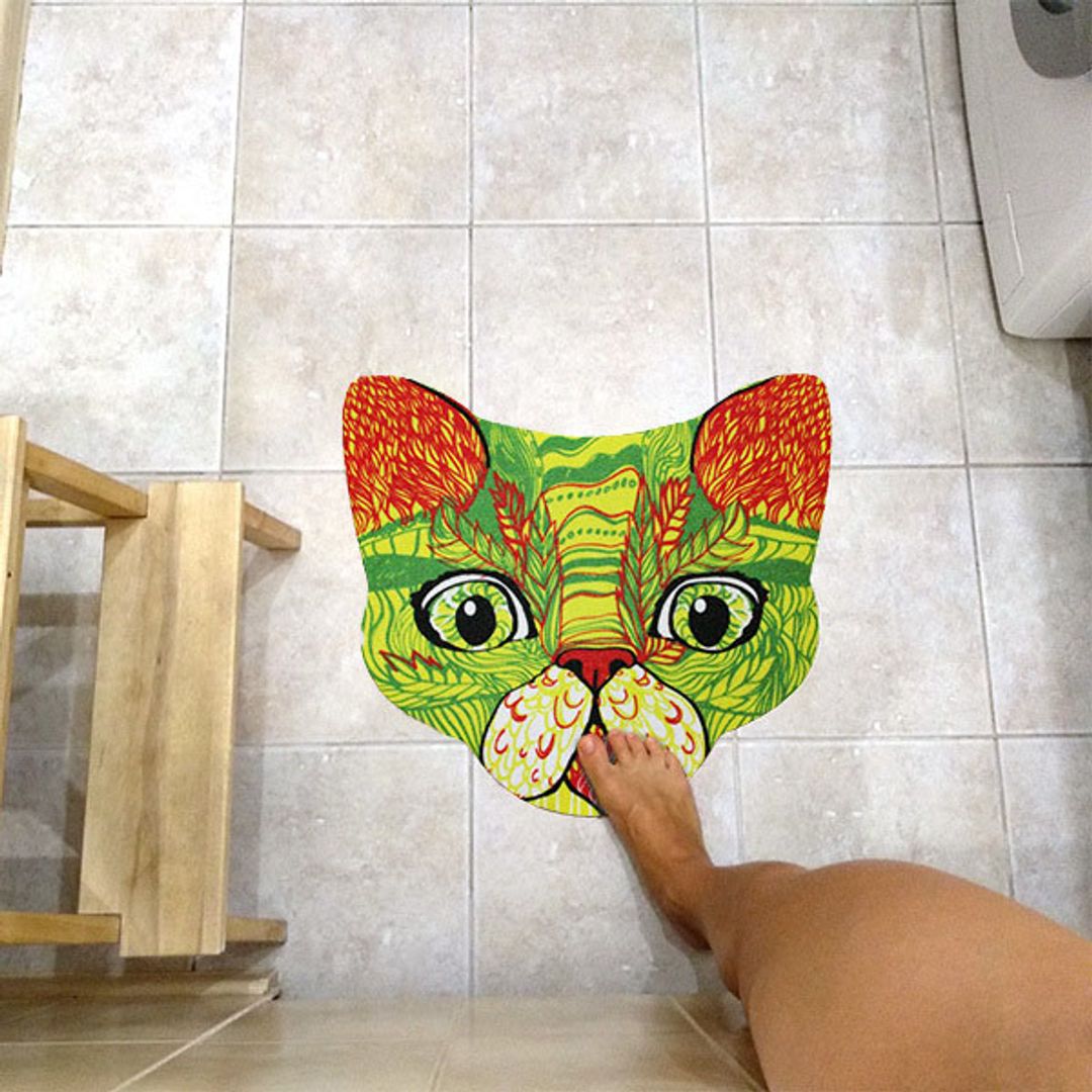 Коврик для входной двери Кот Пол