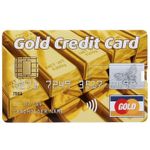 Флешка Кредитка Gold Credit Card 8 Гб Лицевая сторона