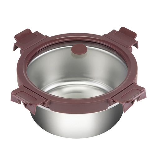 Ланч-бокс стальной со стеклянной крышкой сливовый (650 мл) Ланч-бокс стальной со стеклянной крышкой сливовый (650 мл)