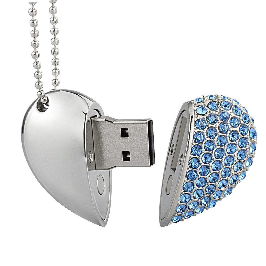 Флешка Сердечко со стразами 16 Гб Флешка Сердечко со стразами 16 Гб