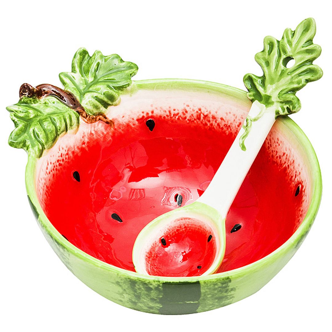 Салатница с ложкой Арбуз Салатница с ложкой Арбуз