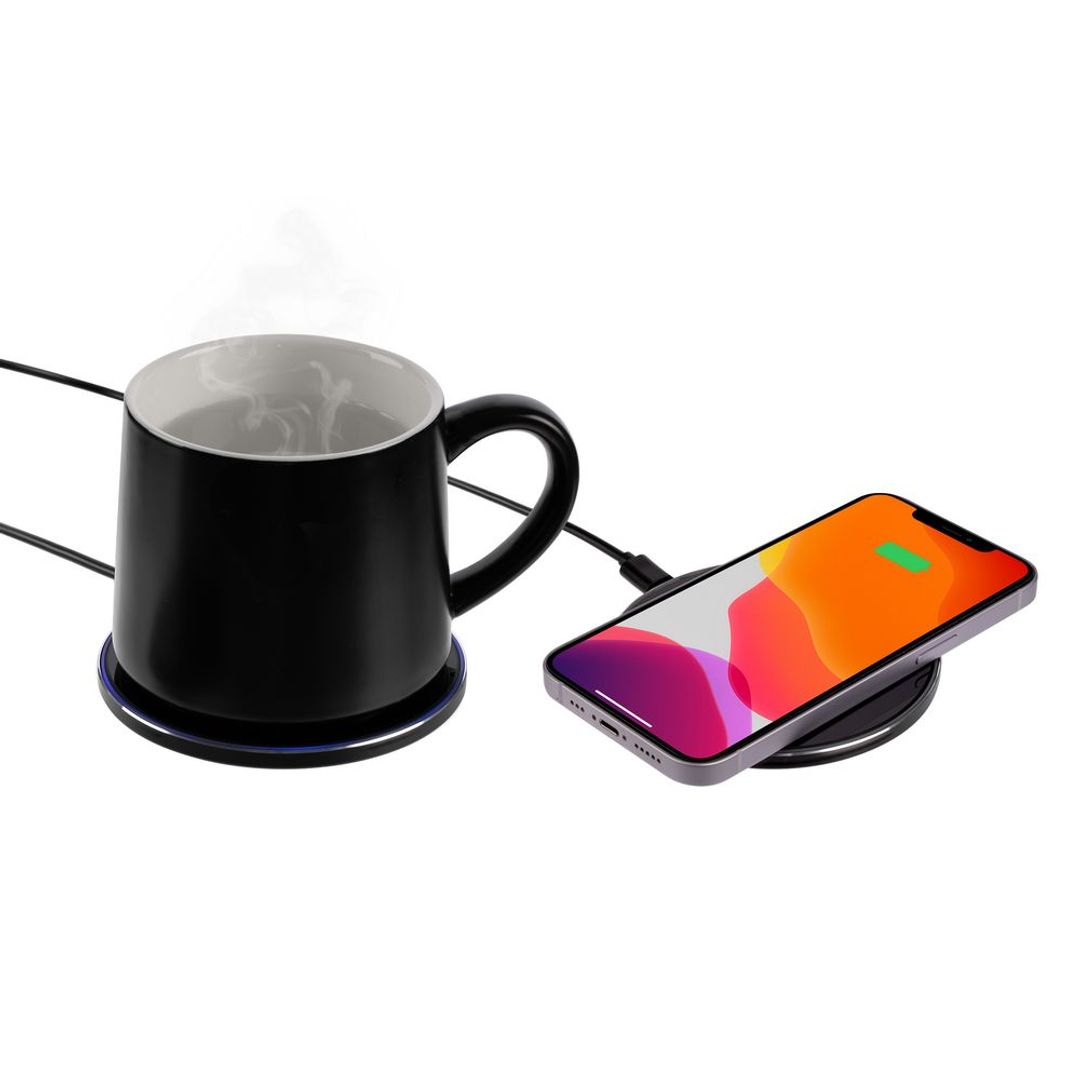 Кружка с подогревом и беспроводной зарядкой Dual Base Matt (Черная) Кружка с подогревом и беспроводной зарядкой Dual Base Matt (Черная)