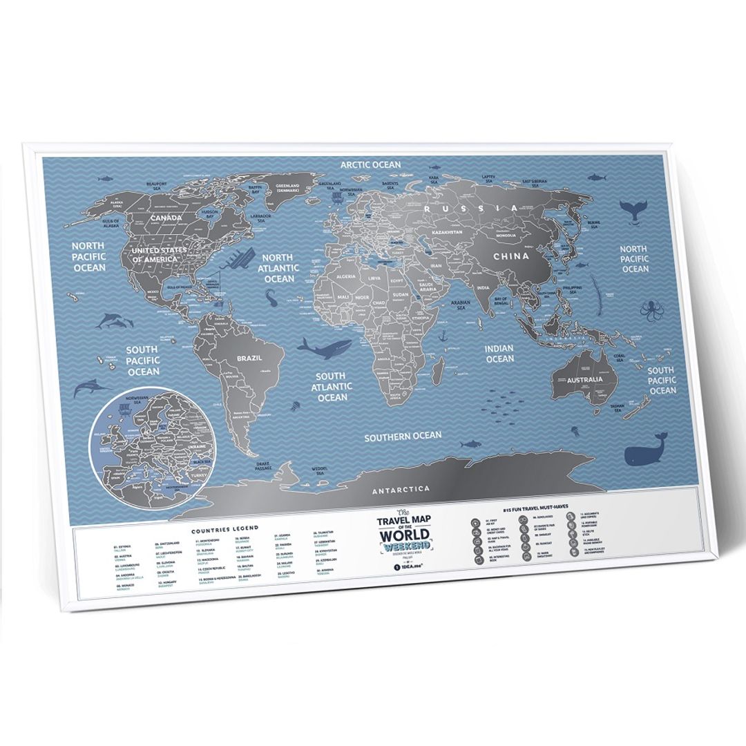 Скретч-карта мира Travel Map Weekend World (на английском)