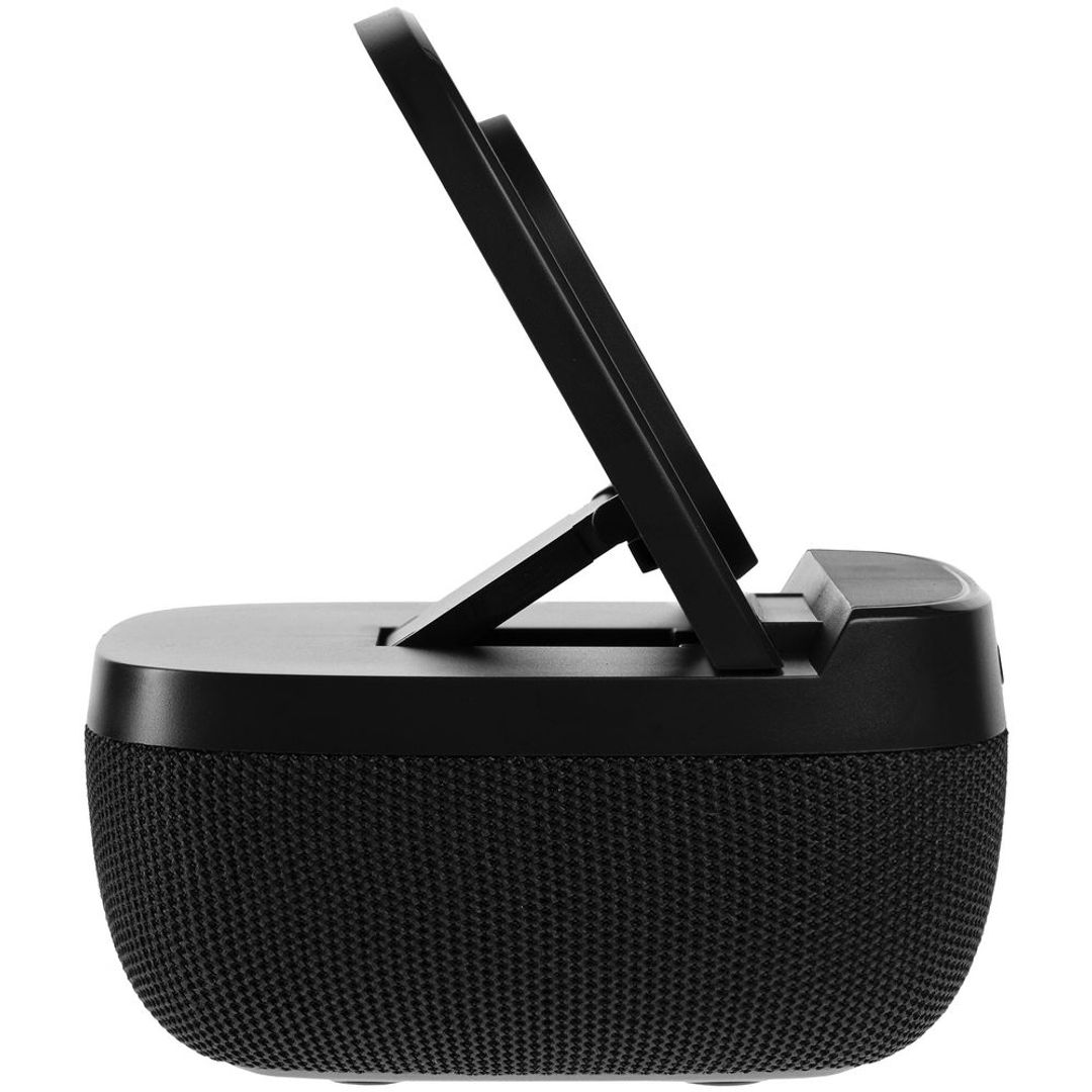 Колонка c беспроводной зарядкой Esca и подсветкой лого (Черная)