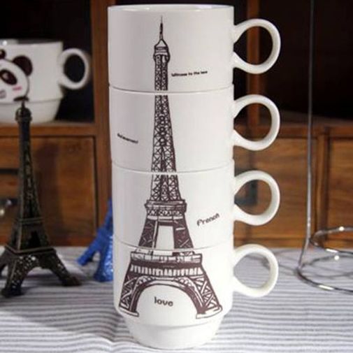 Набор чашек Эйфелева башня Без подставки