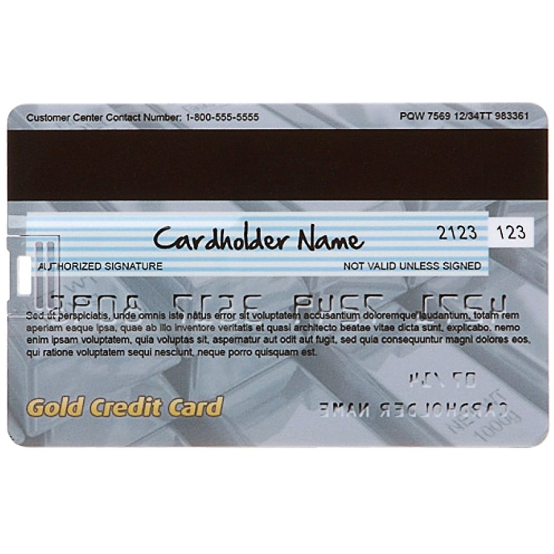 Флешка Кредитка Gold Credit Card 8 Гб Обратная сторона Флешка Кредитка Gold Credit Card 8 Гб Обратная сторона