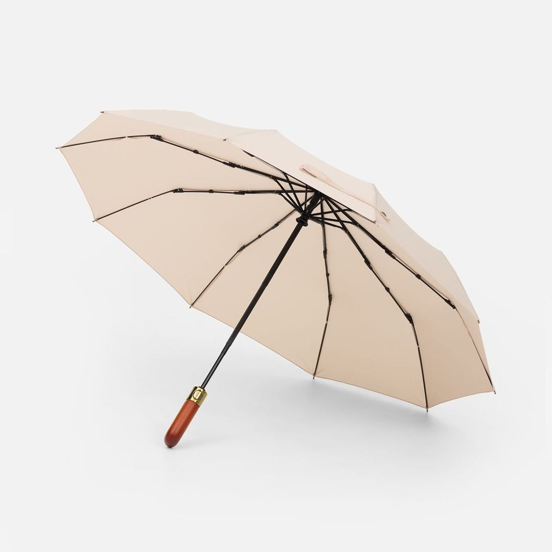 Зонт складной Cloudburst в подарочной упаковке (бежевый) Зонт складной Cloudburst в подарочной упаковке (бежевый)