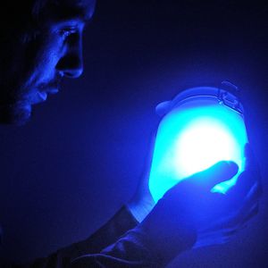 Светящаяся банка на солнечной батарее Sun Jar (Голубой)