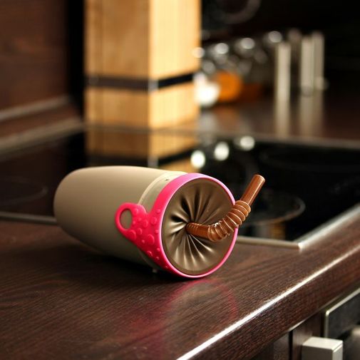 Стакан Непроливайка с трубочкой Spin Cup (Розовый с коричневым) Стакан Непроливайка с трубочкой Spin Cup (Розовый с коричневым)