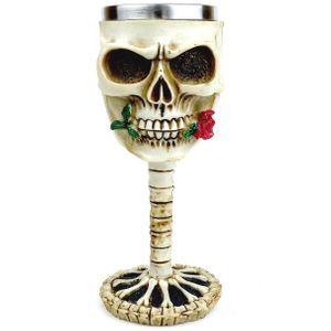 Бокал Череп с розой