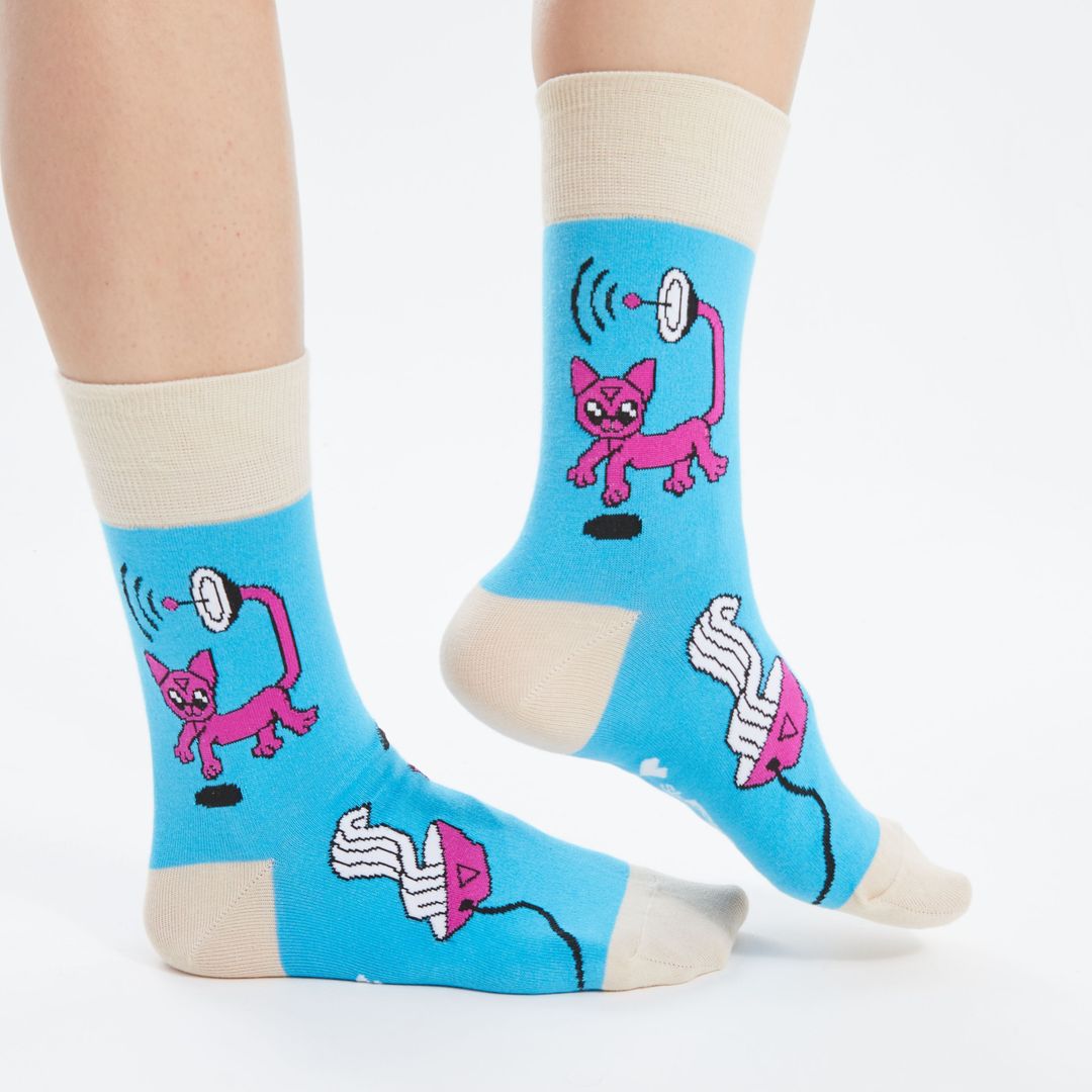 Носки Космический кот и лапша