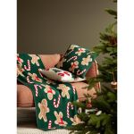 Плед из хлопка с новогодним рисунком Gingerman из коллекции New Year Essential, 130x180 см