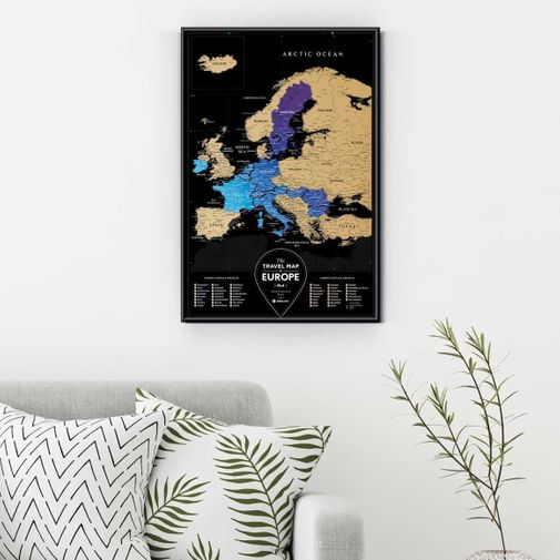 Скретч-карта Европы Travel Map Black Europe (на английском)